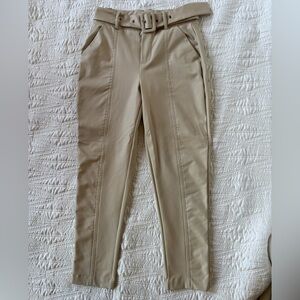 Fashion Nova Cream Leather Pants